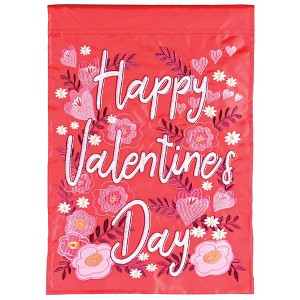 Dicksons Magnolia Garden Outdoor Flag Decoration For Garden, Yard, Or Walkway Standard 13 x 18, Weather Resistant Polyester, Happy Valentine's Day - 1 of 1