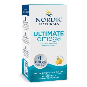 Nordic Naturals Ultimate Omega 3 Fish Oil Supplement Softgels - 1 of 4