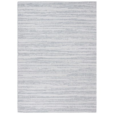 7'10"x10'9" Rectangle Outdoor Woven Geometric Area Rug Gray - Sunnydaze Decor