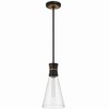 Crystorama Lighting Quinn 1 - Light Pendant in  Matte Black/Textured Gold - 3 of 4