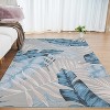 Washable Hallway Runner Rug Modern Tropical Plant Non-Slip Stain-Resistant Low Pile Indoor Home Decor Faux Wool - 2 of 4