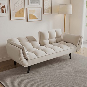 Living Room Sofa, 57" Sofa Couch With Two Armrests Throw Pillow, Tufted Seat Cushion,Comfortable Fit Sofa For Apartment Bedroom Small Space - 1 of 4