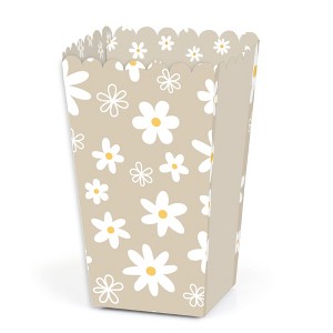 Big Dot of Happiness Tan Daisy Flowers - Floral Party Favor Popcorn Treat Boxes - Set of 12 - 1 of 4