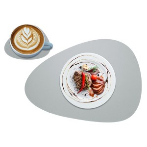 Unique Bargains Silicone Teardrop Shape Heat-Resistant Placemat and Coaster Set - 1 of 4