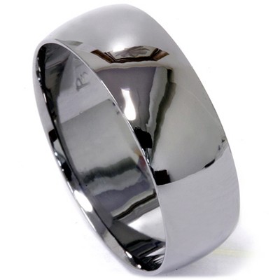 Pompeii3 8mm High Polished Dome Wedding Band 14K Black Gold