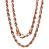 Steeltime Men's stainless steel rope chain necklace. Color Options: Silver, Gold, Black, Rose Gold. Size: 24", 30" - 2 of 4