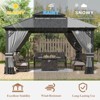 ALAULM 12' x 14' Hardtop Outdoor Metal Gazebo with Galvanized Steel Double Roof Canopy, Curtain and Netting - 2 of 4