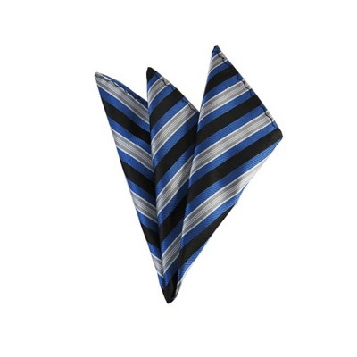 TheDapperTie - Men's Stripe Woven 10 Inch x 10 Inch Pocket Squares Handkerchief