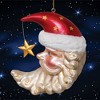 Celestial Crescent Moon Santa Glass Christmas Ornament| OrnamentallyYou - 4 of 4
