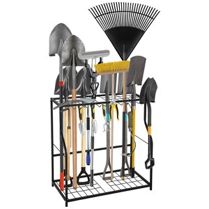 Garden Tool Organizer, Yard Tool Tower Rack for Garage Organization, Up to 43 Long-Handled Tools, Metal Garden Tool Stand with 14 Hooks for Yard Shed - 1 of 4