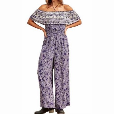 Women's Paisley Embroidered Jumpsuit - Savanna Jane