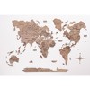 HomeRoots 24" X 39" Wood Brown Wood World Map Hanging Dimensional Sculpture - 3 of 4