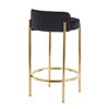 26" Velvet Upholstered Counter Stool with Tufted Seat and Metal Frame for Kitchen and Bar, Set of 2 - 4 of 4