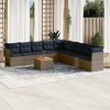 vidaXL 10 Piece Patio Sofa Set with Cushions Gray Poly Rattan - 2 of 4