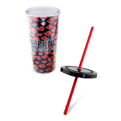 Naruto Shippuden Akatsuki 20-Ounce Black Plastic Travel Tumbler