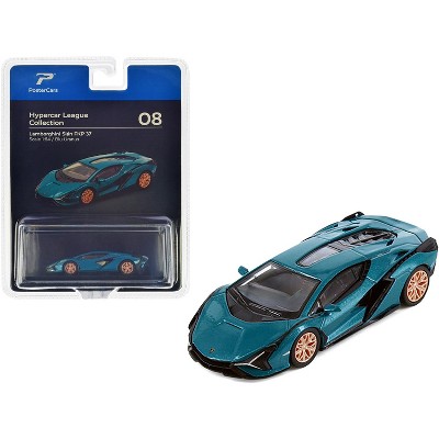 Lamborghini Sian FKP 37 Blu Uranus Blue Metallic Hypercar League  Collection 1/64 Diecast Model Car by PosterCars