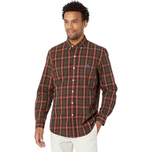 U.S. Polo Assn. Mens Long Sleeve Yarn-Dye Peached Poplin Woven Button Down Shirt - 1 of 3