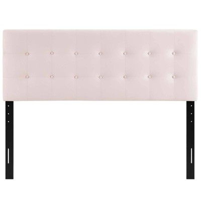 Pink Velvet Tufted Queen Headboard with Button Detailing