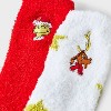 Women's The Grinch Snow Globe Box of Cozy Embroidered Crew Socks - Red/White 4-10 - 3 of 4