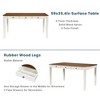 Mid-Century 6-Piece Wood Dining Table Set, Kitchen Table Set with Drawer, Upholstered Chairs and Bench - 4 of 4