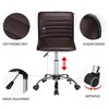 Yaheetech PU Leather Armless Office Chair Desk Chair with Wheels - 4 of 4