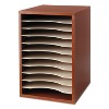 Safco Wood Desktop Literature Sorter, 11 Compartments, 10.63 x 11.88 x 16, Cherry - 3 of 3