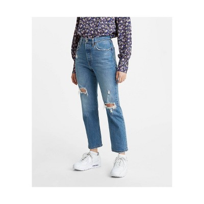 Super-High Rise Straight Cropped Jeans 