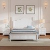NicBex Full/Queen Vintage Platform Bed Frame with Headboard,Retro Style Wood Platform Bed,No Box Spring Needed,Easy Assembly,Walnut/White - 2 of 4