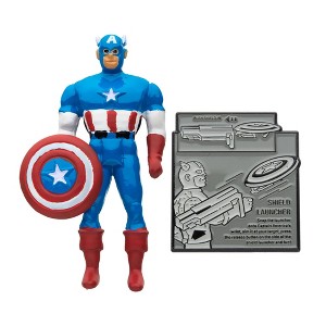 SalesOne LLC Marvel 80 Years Retro Action Figure Enamel Pin Set | Captain America - 1 of 4