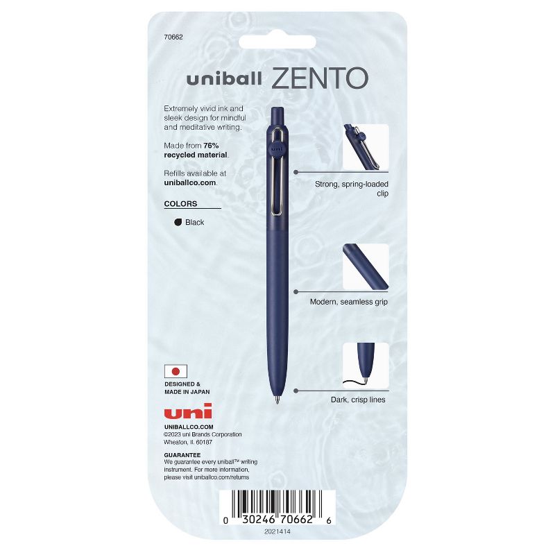 Zento uniball 4pk Gel Pen 0.7mm Medium Point Black Ink Muted Cool Barrel, 2 of 11