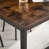 TopComfy Patio Seating Sets High Dining Table 7 Piece Set Industrial Style Table 6 Leather Bar Chairs for Living Room, Brown, 52"*26"*6.9" - 4 of 4