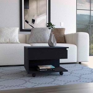 FURNIinspire Lift Up Coffee Tables Modern Wooden Conversation Table Center Table Living Room Table With Storage Shelf, Black, 19.6"*21.6"*15.3" - 1 of 4