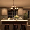 PAKOKULA Modern 9-Light Matte Black Branch Chandelier with Clear Glass Shade - 3 of 4