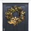 Golden Luxe 34"D Gilded Faux Pine Wreath W/ Ornaments, Ribbon & Pine Cones - FXP1097 -Multicolored - Safavieh - 3 of 4