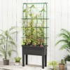 Costway Raised Garden Bed Planter Box with Climbing Trellis Water Level Indicator - 2 of 4