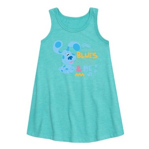 Girls' - Blue's Clues & You! - Blue's Clues & Me Graphic Sleeveless Aline Dress - 1 of 2