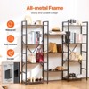 VEVOR Triple Metal Bookshelf, 11-Tier Industrial Bookshelf, Large Rustic Vintage Storage Bookcase with Open Shelves, Freestanding Display Shelving - 4 of 4