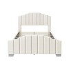 KTMBDW Full/Queen Size Bed Frame, Velvet Upholstered Platform Bed with Vertical Channel Tufted Headboard, Foundation with Strong Wooden Slats. - 4 of 4