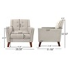 NicBex Accent Chair Mid-Century Modern Fabric Upholstered Armchair Comfy Single Sofa Chair with Wood Legs and Tufted Backrest for Bedroom,Living Room - 3 of 4