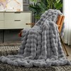 Cozy Bliss Faux Fur Throw Blankets, Plush Fuzzy Soft Thick Bubble Blanket for Sofa, Bedroom, Living Room - 2 of 4