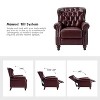 Set of 2 Justine Transitiona Wooden Upholstery Genuine Leather Recliner with Nailhead Trim for Living Room and Bedroom| ART OF LIVING DESIGNS - 3 of 4