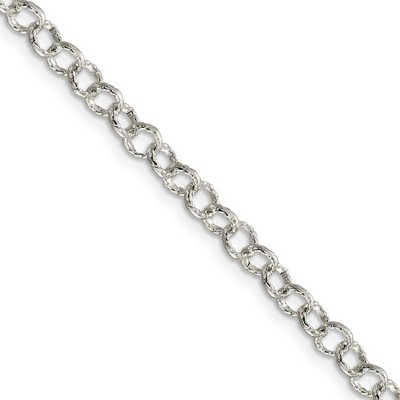 Black Bow Jewelry 4.5mm, Sterling Silver Fancy Solid Rolo Chain Necklace