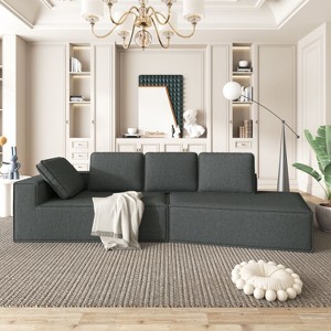 Modern  Chenille Sectional Sofa Set, Upholstered Sleeper Couch, Chaise Lounge for Living Room, Bedroom, Indoor Furniture - Maison Boucle - 1 of 4