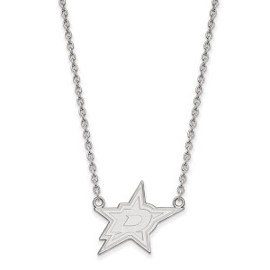 Black Bow Jewelry Sterling Silver Dallas Stars NHL Necklace 18 Inch - 1 of 4