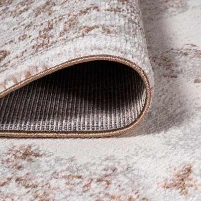 Rosalia Cottage Medallion 2'x8' Runner Rug in Brown/Cream