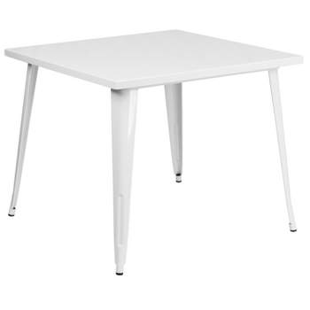Flash Furniture Commercial Grade 35.5" Square Metal Indoor-Outdoor Table