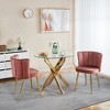 APRILSOUL Modern dining chair, iron tube golden color legs, velvet and comfortable backrest, for dining room, living room, cafe,set of 2 - 2 of 4