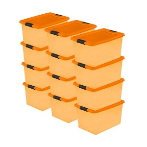 Sterilite 64 Quart Latching See-Through Plastic Stacking Storage Container Bin for Home Organization, Halloween - 1 of 4