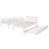 NicBex Twin over Twin/Full Bunk Bed Convertible Triple Bed Frame with Scroll Wheels, Guardrails and Storage Stairs, No Box Spring Required - 4 of 4