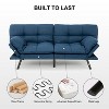 MUUEGM Memory Foam Futon Sofa Bed|Convertible Sleeper Sofa with 3-Position Adjustable Backrest and 4-Position Armrest, 7" loveseat - 4 of 4
